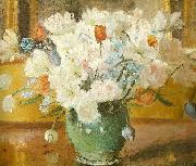 Anna Ancher tulipaner i gron vase oil painting reproduction